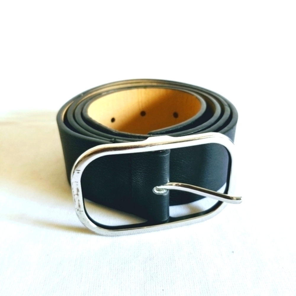 New York & Company Black Faux Leather Belt Medium